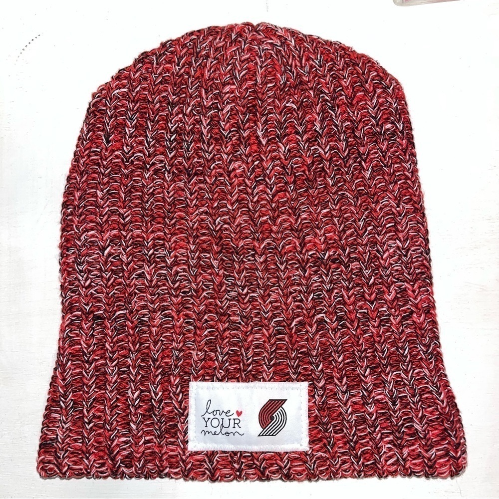 Love Your Melon LYM Red and Black Portland Trailblazers Knit Beanie